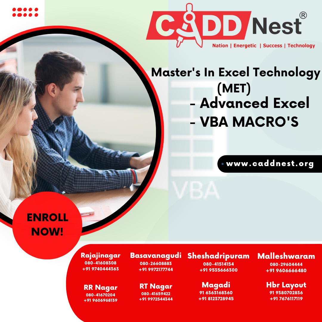 CADD NEST (P) Ltd., - Latest update - Best VBA and Excel  Classes Near Me